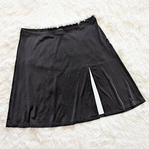 Y2K J. Valdi Slinky Black Thigh Slit Stretch Skirt